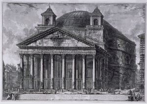 Kilátás az Agrippai Panteonra, 1761 körül (rézkarcok) alkotó: Giovanni Battista Piranesi