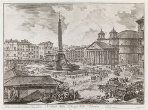A Piazza della Rotonda látképe, a Vedute di Roma sorozatból alkotó: Giovanni Battista Piranesi