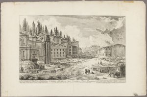Kilátás az ókori Római Fórum helyszínére, a Római kilátásból alkotó: Giovanni Battista Piranesi