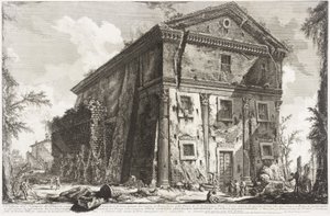 Kilátás a Bacchus-templomra, 1760-78 alkotó: Giovanni Battista Piranesi