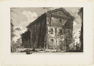 Kilátás a Bacchus-templomra, ma S. Urbano templomra, két mérföldre Rómától, a Porta S. Sebastiano-n túl, a Views of Rome-ból alkotó: Giovanni Battista Piranesi