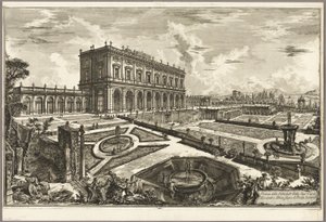 Kilátás Őeminenciája, Alessandro Albani bíboros villájára, a Porta Salaria mellett, a Római kilátásból alkotó: Giovanni Battista Piranesi