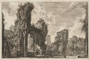 Kilátás Rómára: Sisto romjai vagy az Antoninus-fürdő nagytermének mindkettő, 1765.