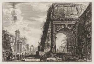 Róma látképei: The Arch vagy Titus, 1776. alkotó: Giovanni Battista Piranesi