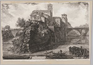 Róma látképe: The Isola Tiberina, 1775.