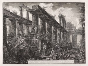 Neptunusz temploma cellájának romjai, Különböző látképek ... Pesto városáról című műből alkotó: Giovanni Battista Piranesi