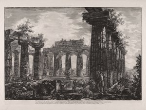 Az úgynevezett Anfictions Kollégium belső nézete, a „Különböző nézetek ... Pesto városáról” című műből (Különböző nézetek ... Paestum városáról) alkotó: Giovanni Battista Piranesi