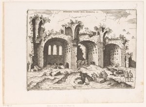 Gezicht op de Basilica van Maxentius te Rome Kilátás a Béke templomának romjaira (cím a tárgyon) Római romok (sorozat címe) A római ókor néhány fontos emléke (...) (sorozat címe)