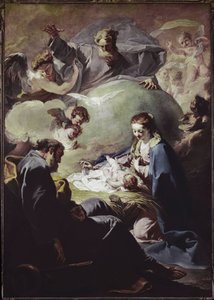 Születés a Mindenhatóval és a Szentlélekkel. (olaj, vászon, 1740 körül) alkotó: Giovanni Battista Pittoni
