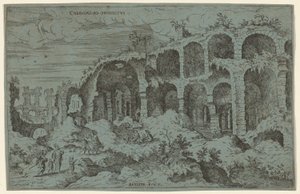 Colossaei. Ro. Tájékoztató. 3 (a római Colosseum harmadik képe) alkotó: Giovanni Battista Pittoni, after Hieronymus Cock