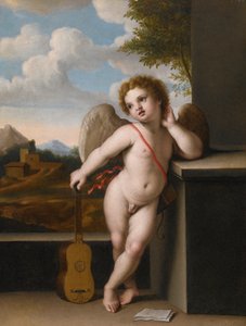 Giovanni Battista Salvi Egy angyal kezében gitárral