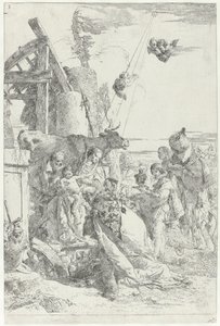 Három Királyok Krisztus Gyermekének imádása Scherzi di fantasia (sorozat címe) alkotó: Giovanni-Battista Tiepolo