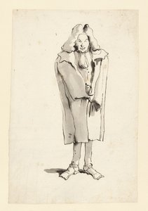 Karikatúra egy kabátot viselő férfiról alkotó: Giovanni Battista Tiepolo