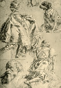 Részletes tanulmányok a würzburgi rezidencia Kaisersaal freskóihoz, 1751-1752, 1928 alkotó: Giovanni Battista Tiepolo