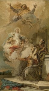 A szeplőtelen fogantatás (Joachim és Anna Máriát fogadják Istentől). 1757-59 körül alkotó: Giovanni Battista Tiepolo