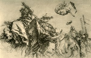 Keleti nő egy elefánton. A római császár mellszobra, 1752-1753, 1928 alkotó: Giovanni Battista Tiepolo
