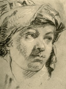 Egy turbános lány feje, 18. század közepe, 1928 alkotó: Giovanni Battista Tiepolo