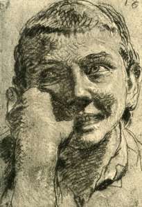 Egy nevető fiú feje, 18. század közepe, 1928 alkotó: Giovanni Battista Tiepolo