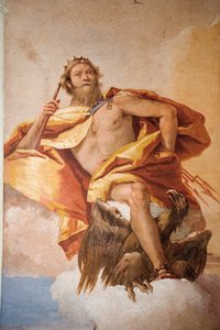 Jove the Thunderer with Eagle, az olimpiai istenségek szobájából a Foresteriában (Vendégház) 1757 alkotó: Giovanni Battista Tiepolo
