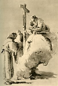 Madonna két szent szerzetessel, 18. század közepe, 1928 alkotó: Giovanni Battista Tiepolo