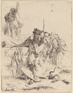 Bűvész és mások egy kígyóval kapcsolatban alkotó: Giovanni Battista Tiepolo