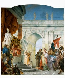 Großmut des Scipio, Detail aus Glories of Scipio Africanus und Alexander der Große, 1743