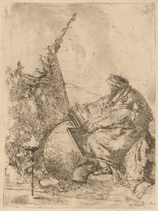 Filozófus ül, földgömbbel, könyvvel és iránytűvel alkotó: Giovanni Battista Tiepolo