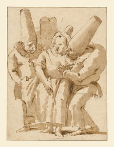 Punchinellos közeledik egy nőhöz alkotó: Giovanni Battista Tiepolo