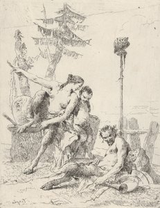 Satyr Family Pan és családja, a Scherziből, kb. 1743-50. alkotó: Giovanni Battista Tiepolo