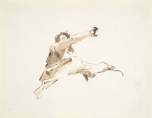 Alulról nézve balra fordított fejű ülő alak, jobb kar felemelt alkotó: Giovanni-Battista Tiepolo