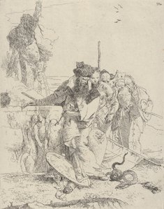 Hat ember kígyót néz, a Scherziből, kb. 1743-50. alkotó: Giovanni Battista Tiepolo