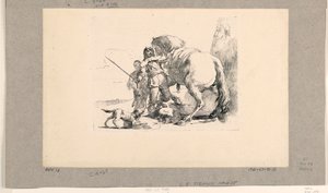 Katona lóval és vőlegénnyel, a Vari Capricciból alkotó: Giovanni-Battista Tiepolo