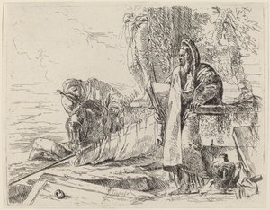 Álló filozófus és két másik alak alkotó: Giovanni Battista Tiepolo