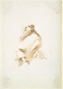 Álló női alak hátulról és alulról nézve alkotó: Giovanni-Battista Tiepolo