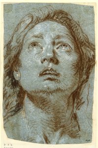 Tanulmány Szent Ágnes fejéről alkotó: Giovanni Battista Tiepolo