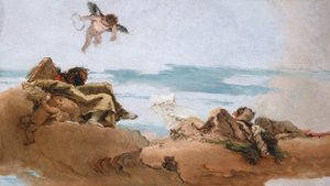 Tanulmány a mennyezethez a tanácsadó megszemélyesítésével, c. 1762. alkotó: Giovanni Battista Tiepolo