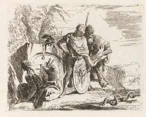 Az asztrológus és az ifjú katona a Vari capricci-ből (Különféle Capricciok) alkotó: Giovanni-Battista Tiepolo