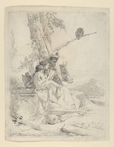A keleti paraszt családja, a Scherziből, kb. 1740. alkotó: Giovanni Battista Tiepolo