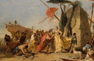 Antonius és Kleopátra találkozása, kb. 1745-47. alkotó: Giovanni Battista Tiepolo
