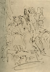 Két nő, Eros és egy katona, 18. század közepe, 1928 alkotó: Giovanni Battista Tiepolo