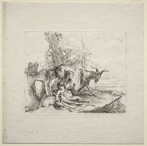 Különféle szeszélyek: A nő tamburával alkotó: Giovanni Battista Tiepolo