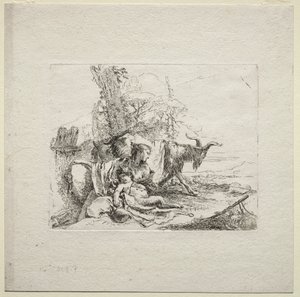 Különféle szeszélyek: A nő tamburával, 1785. alkotó: Giovanni Battista Tiepolo