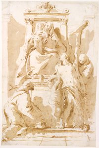 Jungfrau und Kind mit Heiligem Johannes vom Kreuz (?), Heiligem Sebastian und Heiligem Peter von Alcantara alkotó: Giovanni Battista Tiepolo