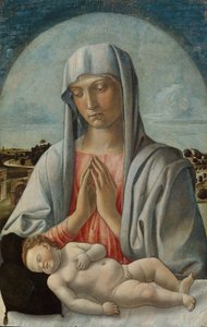 Madonna imádja az alvó gyermeket, 1460-as évek eleje. alkotó: Giovanni Bellini