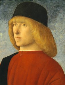 Fiatal szenátor portréja, Giovanni Bellini (1431-36 - 1516), olajtábla, 35x26,4 cm, kb 1485-1490 alkotó: Giovanni Bellini