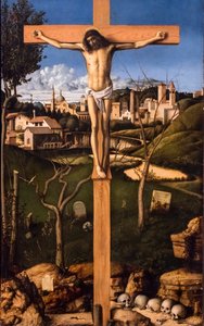 A keresztre feszítés, 1490-1505 körül (olaj, fa) alkotó: Giovanni Bellini