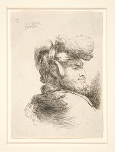 A Man in Profile, jobbra fordulva, a Les petites tetes d sorozatból alkotó: Giovanni Benedetto Castiglione