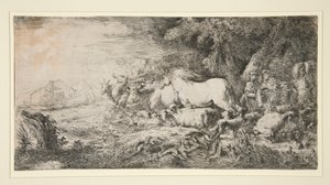Noé belépő állatok alkotó: Giovanni Benedetto Castiglione