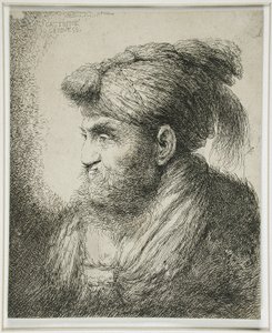 Turbánt viselő szakállas férfi, 1647-51 alkotó: Giovanni Benedetto Castiglione