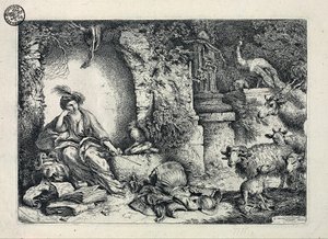 Circe Odüsszeusz társait állatokká alakítja alkotó: Giovanni Benedetto Castiglione